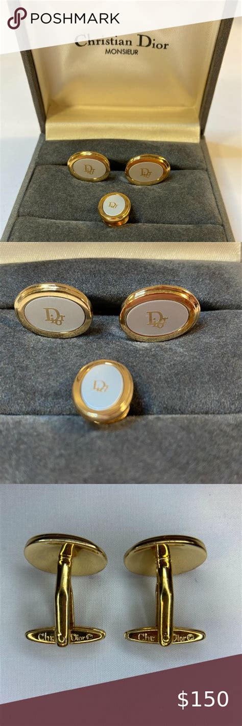 vintage dior cufflinks|christian dior cufflinks men.